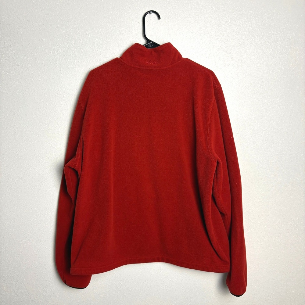 Cabelas Mens Polartec Fleece Jacket Red Full Zip Chest Pocket XL Outdoor Hiking - Picture 5 of 10